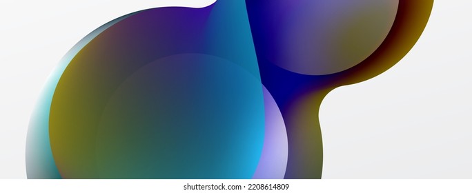 Fluid abstract background. Liquid color gradients composition. Round shapes and circle flowing design for wallpaper, banner, background or landing