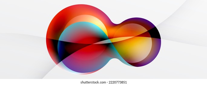 Fluid abstract background. Liquid color gradients composition. Round shapes and circle flowing design for wallpaper, banner, background or landing