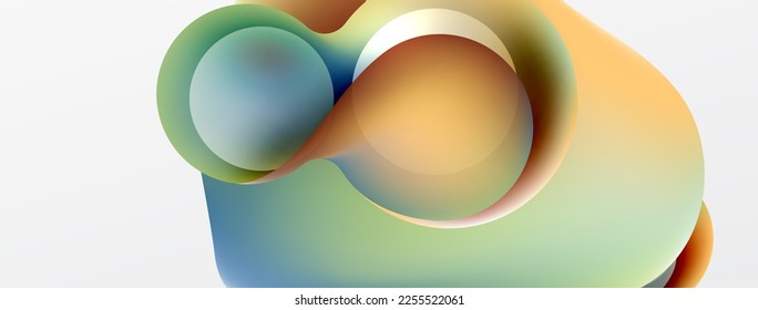 Fondo fluido abstracto. Composición de gradientes de color líquido. Formas redondeadas y diseño de flujo de círculo para papel de pared, pancarta, fondo o aterrizaje
