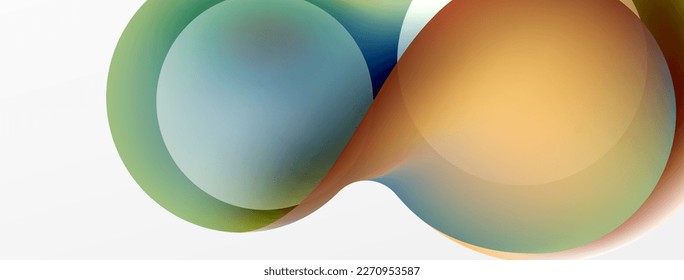 Fluid abstract background. Liquid color gradients composition. Round shapes and circle flowing design for wallpaper, banner, background or landing