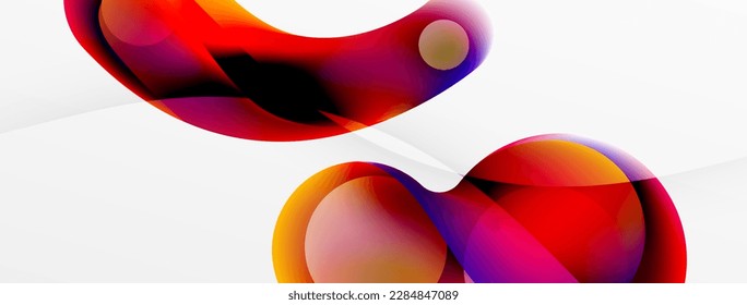 Fluid abstract background. Liquid color gradients composition. Round shapes and circle flowing design for wallpaper, banner, background or landing