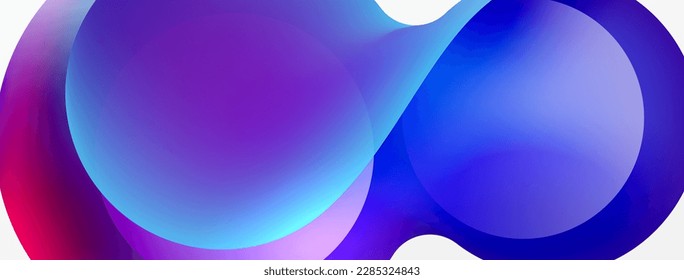 Fluid abstract background. Liquid color gradients composition. Round shapes and circle flowing design for wallpaper, banner, background or landing