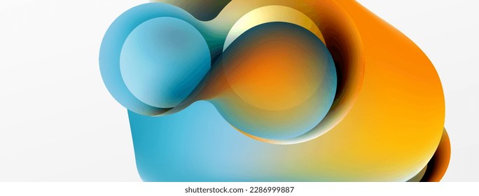 Fluid abstract background. Liquid color gradients composition. Round shapes and circle flowing design for wallpaper, banner, background or landing