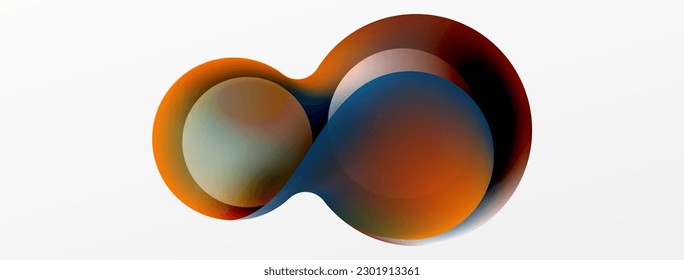 Fluid abstract background. Liquid color gradients composition. Round shapes and circle flowing design for wallpaper, banner, background or landing