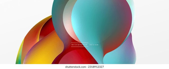 Fluid abstract background. Liquid color gradients composition. Round shapes and circle flowing design for wallpaper, banner, background or landing