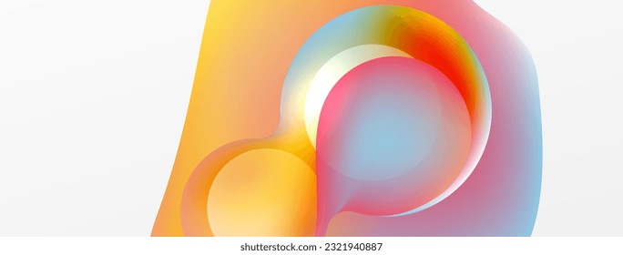 Fluid abstract background. Liquid color gradients composition. Round shapes and circle flowing design for wallpaper, banner, background or landing