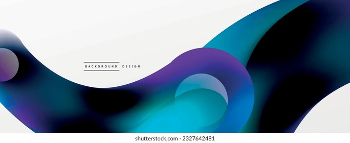 Fluid abstract background. Liquid color gradients composition. Round shapes and circle flowing design for wallpaper, banner, background or landing