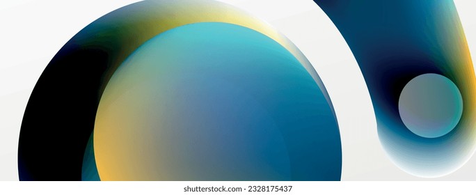 Fluid abstract background. Liquid color gradients composition. Round shapes and circle flowing design for wallpaper, banner, background or landing