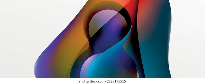 Fluid abstract background. Liquid color gradients composition. Round shapes and circle flowing design for wallpaper, banner, background or landing
