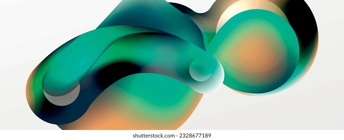 Fluid abstract background. Liquid color gradients composition. Round shapes and circle flowing design for wallpaper, banner, background or landing