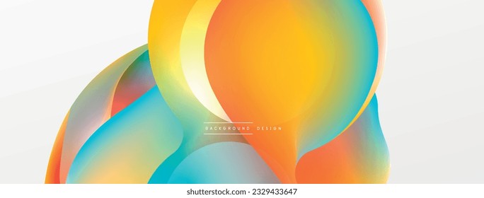 Fluid abstract background. Liquid color gradients composition. Round shapes and circle flowing design for wallpaper, banner, background or landing