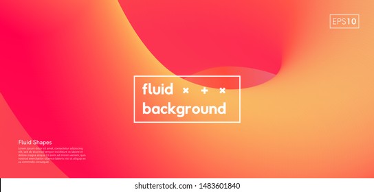 Fluid abstract background. Modern vibrant color gradient illustration. Liquid poster futuristic design.