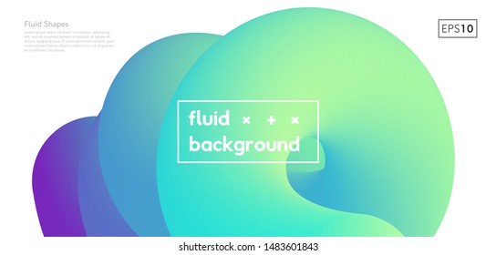 Fluid abstract background. Modern vibrant color gradient illustration. Liquid poster futuristic design.