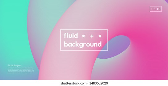 Fluid abstract background. Modern vibrant color gradient illustration. Liquid poster futuristic design.