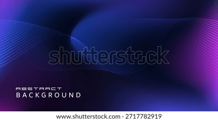 A fluid abstract background with multiple curved waves crisscrossing the center of the image, creating a luxurious and modern atmosphere. The gradient of deep blue to pinkish-purple tones gives the image depth and dynamism.
Colors: Dark navy background with hints of light blue and pink, creating depth and a cool warmth simultaneously.
Waves: Thin, overlapping curves form waves extending from the top left to the bottom right, conveying a sense of movement and power.
Lighting and Shadows: Gradual changes in brightness and darkness highlight the waves and add dimension.