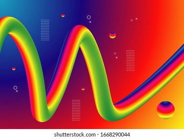 fondo abstracto fluido con color arcoiris. ilustración vectorial