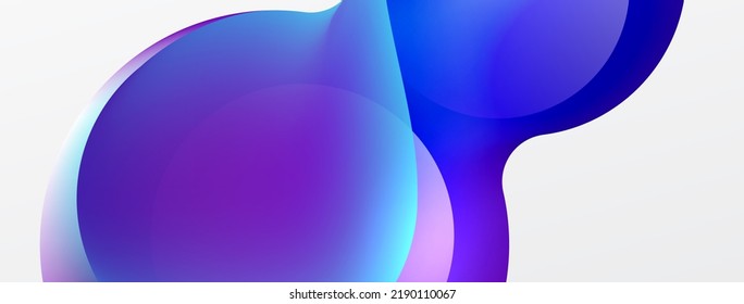 Fluid abstract background, round shapes and circle flowing design for wallpaper, banner, background or landing