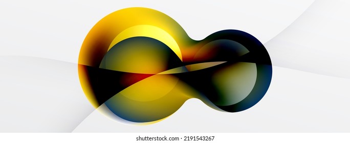Fluid abstract background, round shapes and circle flowing design for wallpaper, banner, background or landing