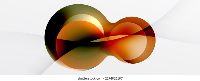 Fluid abstract background, round shapes and circle flowing design for wallpaper, banner, background or landing