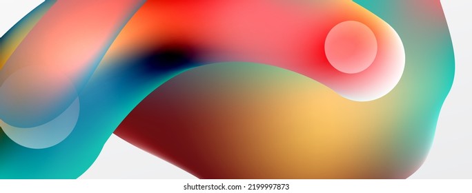 Fluid abstract background, round shapes and circle flowing design for wallpaper, banner, background or landing