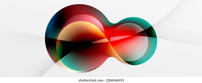 Fluid abstract background, round shapes and circle flowing design for wallpaper, banner, background or landing