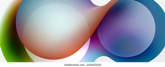 Fluid abstract background, round shapes and circle flowing design for wallpaper, banner, background or landing