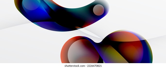 Fluid abstract background, round shapes and circle flowing design for wallpaper, banner, background or landing