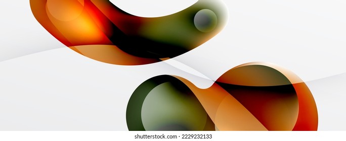 Fluid abstract background, round shapes and circle flowing design for wallpaper, banner, background or landing