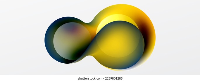 Fluid abstract background, round shapes and circle flowing design for wallpaper, banner, background or landing