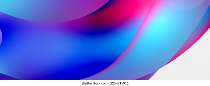 Fluid abstract background, round shapes and circle flowing design for wallpaper, banner, background or landing