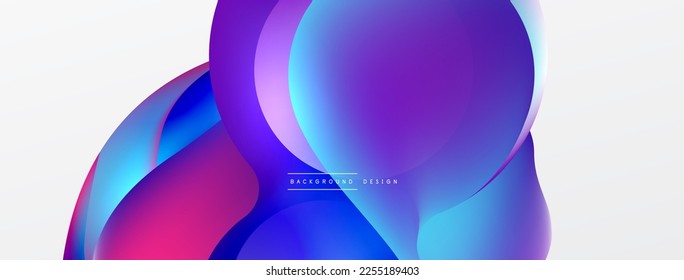 Fluid abstract background, round shapes and circle flowing design for wallpaper, banner, background or landing