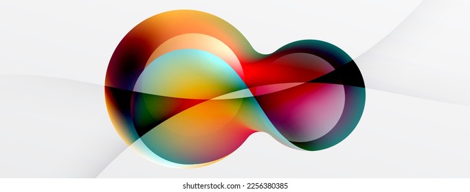 Fluid abstract background, round shapes and circle flowing design for wallpaper, banner, background or landing