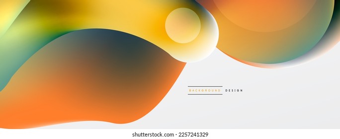 Fluid abstract background, round shapes and circle flowing design for wallpaper, banner, background or landing