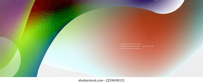 Fluid abstract background, round shapes and circle flowing design for wallpaper, banner, background or landing