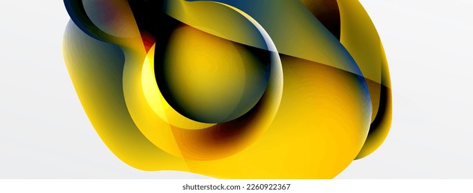 Fluid abstract background, round shapes and circle flowing design for wallpaper, banner, background or landing