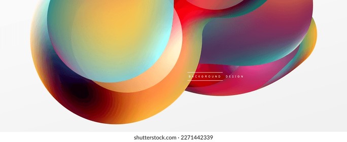 Fluid abstract background, round shapes and circle flowing design for wallpaper, banner, background or landing