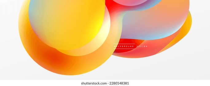 Fluid abstract background, round shapes and circle flowing design for wallpaper, banner, background or landing