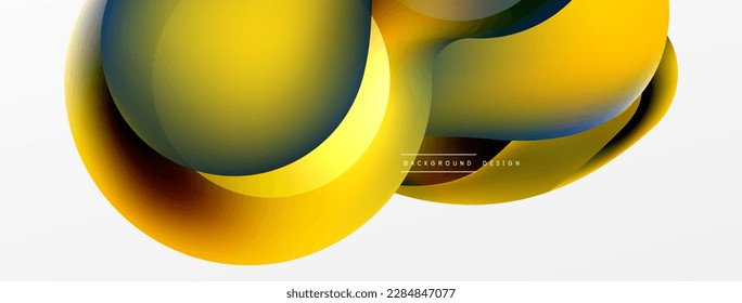 Fluid abstract background, round shapes and circle flowing design for wallpaper, banner, background or landing