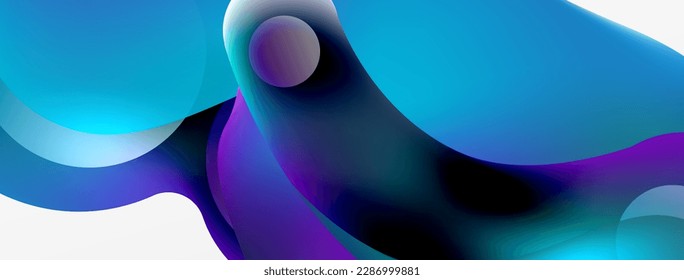 Fluid abstract background, round shapes and circle flowing design for wallpaper, banner, background or landing