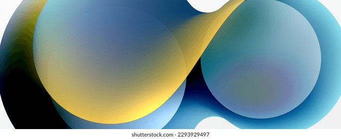Fluid abstract background, round shapes and circle flowing design for wallpaper, banner, background or landing