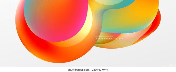 Fluid abstract background, round shapes and circle flowing design for wallpaper, banner, background or landing