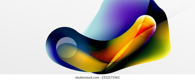 Fluid abstract background, round shapes and circle flowing design for wallpaper, banner, background or landing