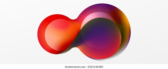 Fluid abstract background, round shapes and circle flowing design for wallpaper, banner, background or landing