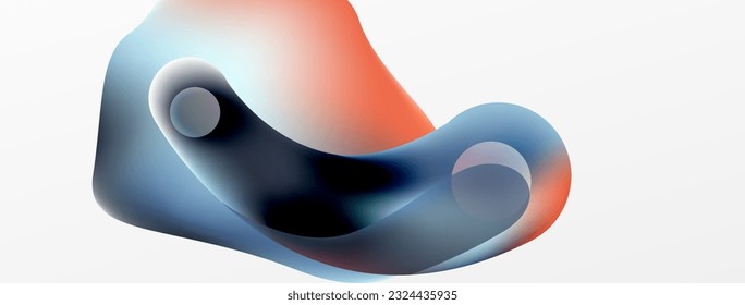 Fluid abstract background, round shapes and circle flowing design for wallpaper, banner, background or landing