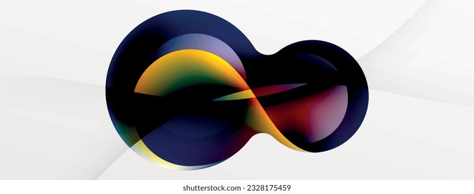 Fluid abstract background, round shapes and circle flowing design for wallpaper, banner, background or landing