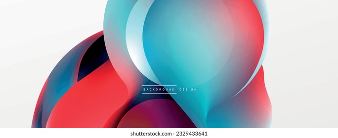 Fluid abstract background, round shapes and circle flowing design for wallpaper, banner, background or landing