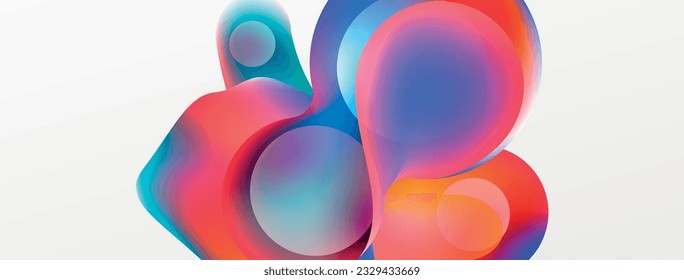 Fluid abstract background, round shapes and circle flowing design for wallpaper, banner, background or landing
