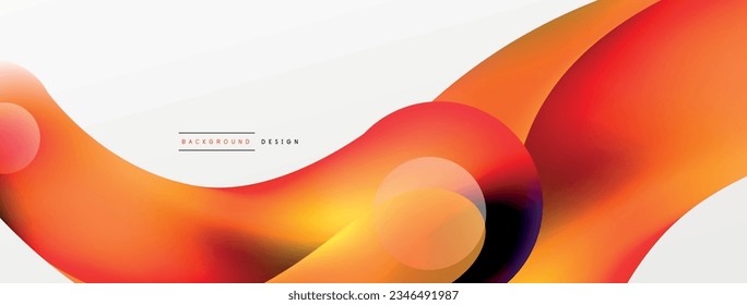 Fluid abstract background, round shapes and circle flowing design for wallpaper, banner, background or landing