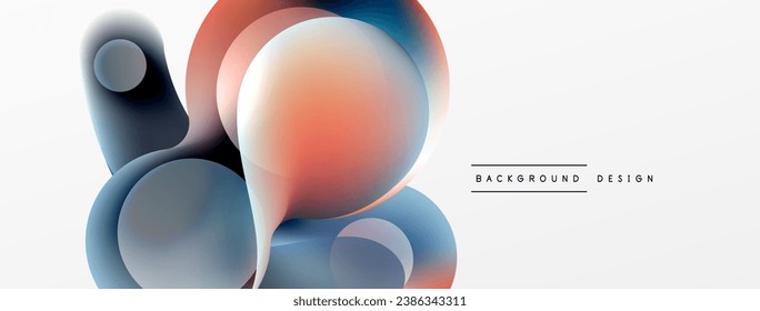 Fluid abstract background, round shapes and circle flowing design for wallpaper, banner, background or landing