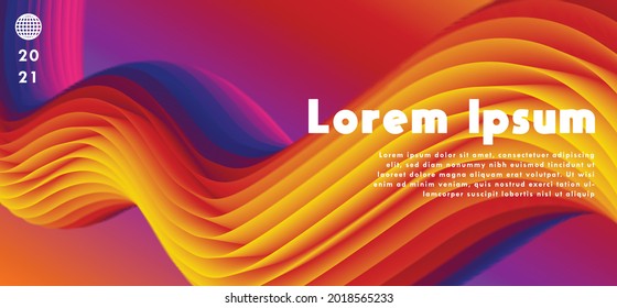 Fluid Abstract Background Template with Dummy Text, perfect For Banner, Web Design, Landing Page and Print Material